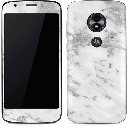 Silver Marble Moto E5 Play Skin